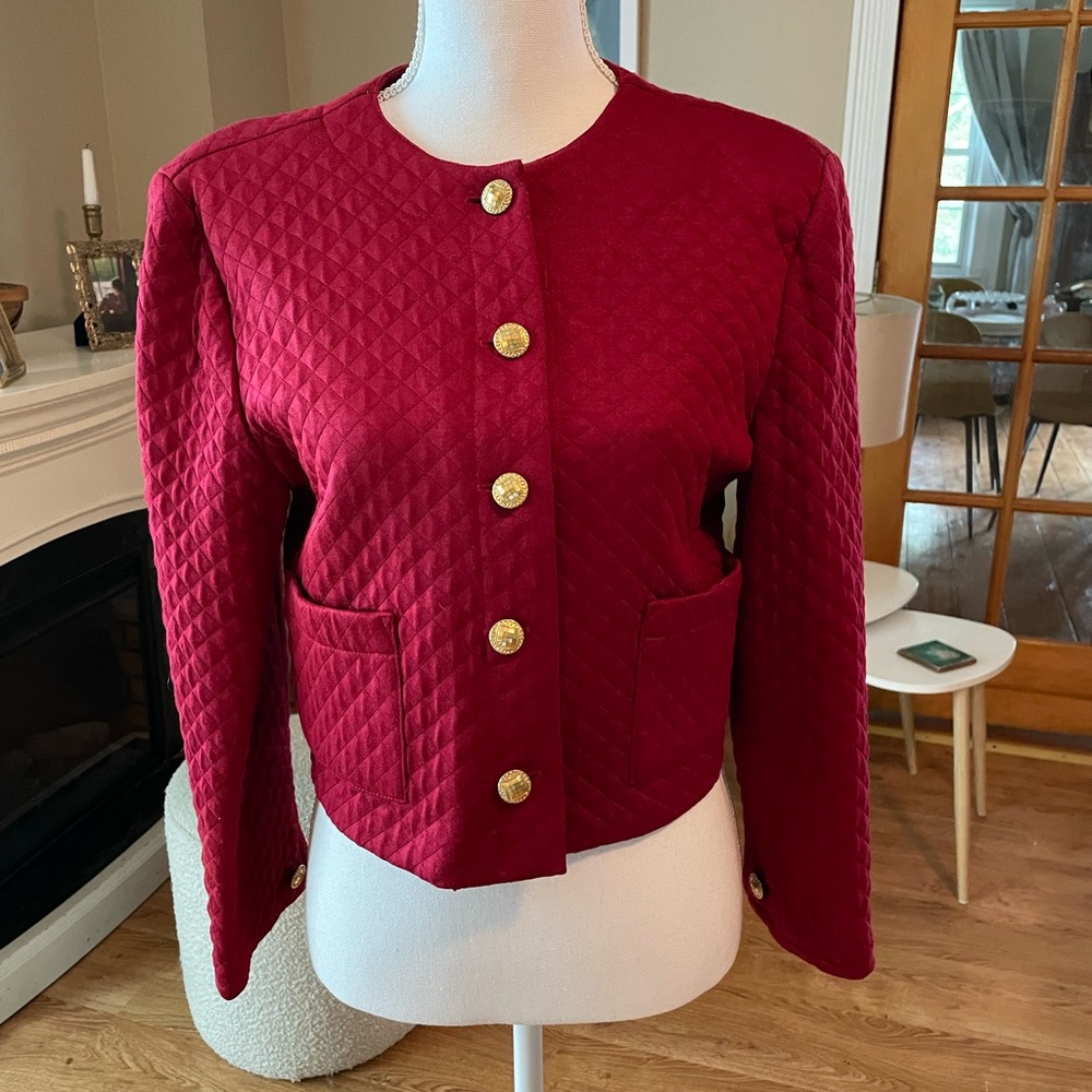 Vintage Red Gold Button Jacket - Picture 5 of 7